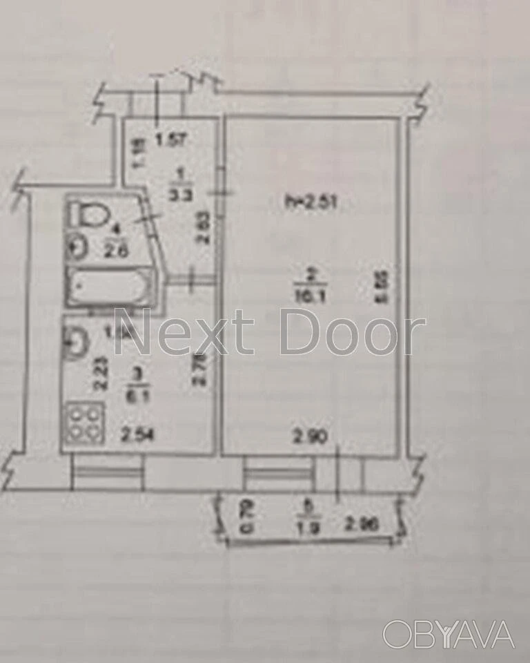 1-room apartment, 30 sq.m.
