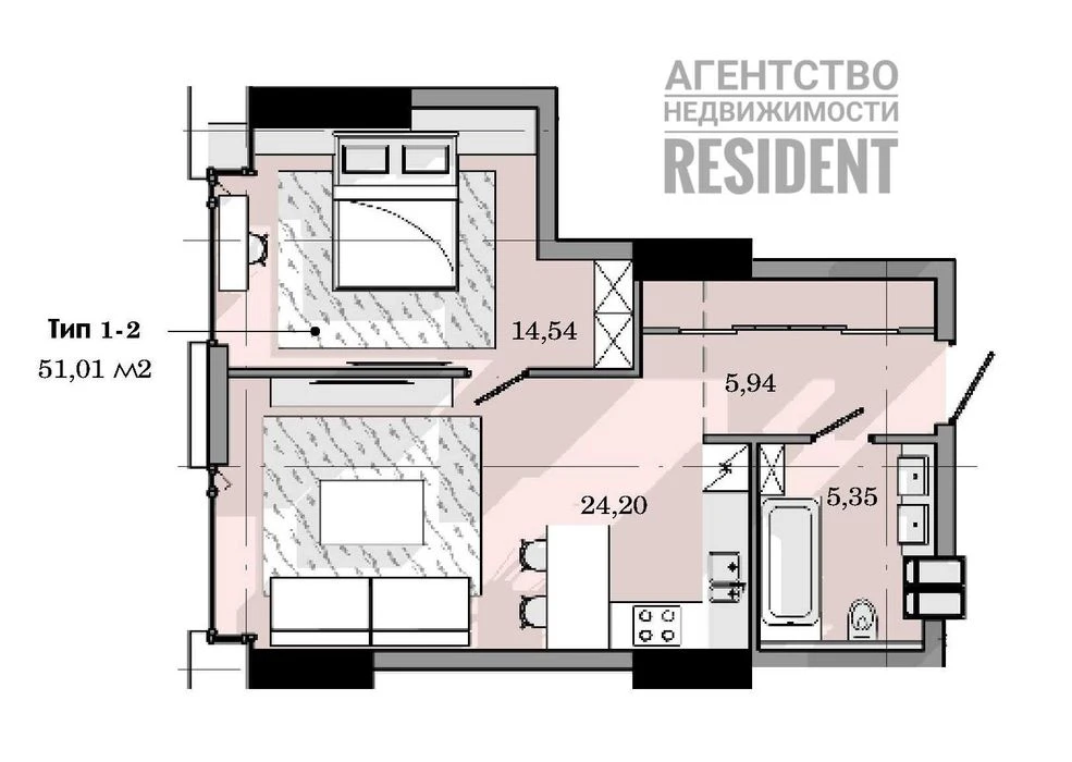 Residential complex Mayak 51 m². Mayak Park Shevchenko Naberezhnaya Festivalny