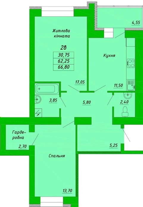 Центр, Пушкарівська 22д, 2-кім, 67м2, будинок зданий!
