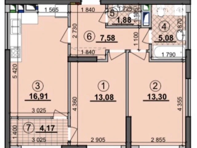 For sale 2-room apartment 63 sq. m on Dniprovska embankment 20A • ID 346