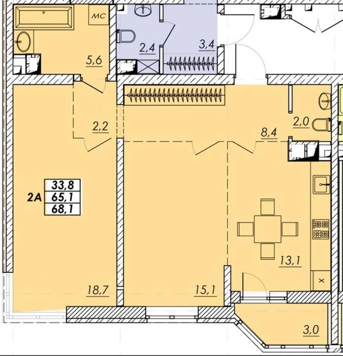 В продаже 2-ком. квартира в ЖК "Прохоровский квартал".  Близ