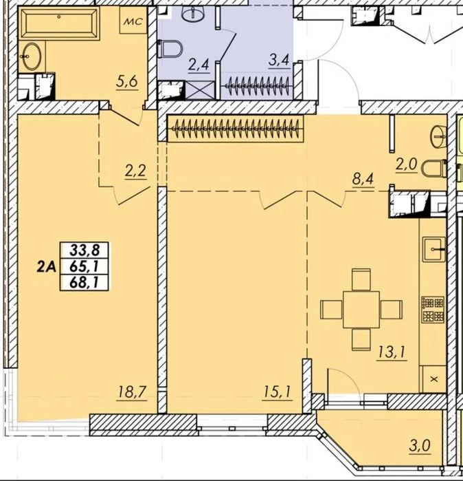 В продаже 2-ком. квартира в ЖК "Прохоровский квартал".  Близ