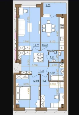 3 кімнатна в ‼️ ЖК Європейський квартал ‼️ 80м², без податку