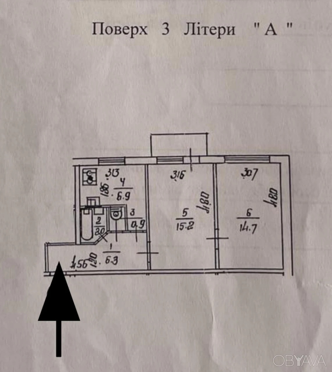 2-кімнатна квартира, 47 кв.