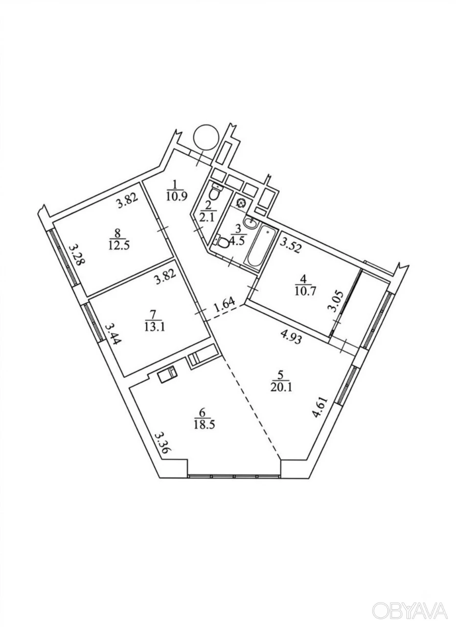 3-room apartment, 96 sq.m