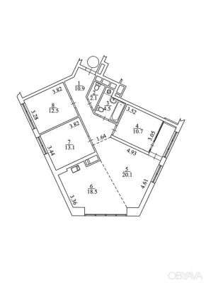 3-room apartment, 96 sq.m